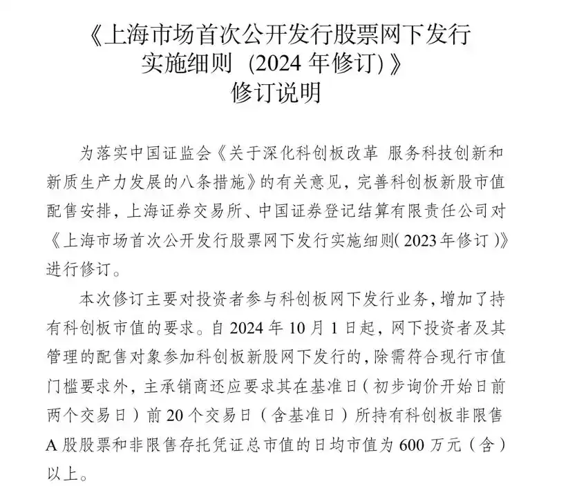 科创板网下打新新规出台！或对市场带来哪些利好？